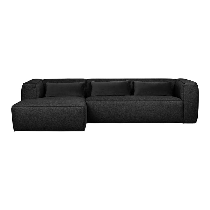 WOOOD Bean Hoekbank met Chaise Longue Links - Melange - Dark Grey