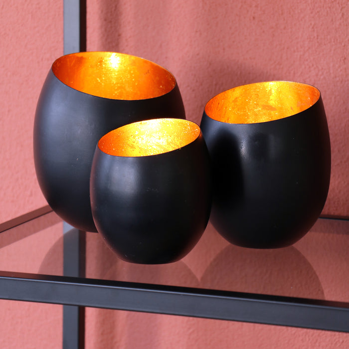 Vase The World Hanga Egg Gold finish set van 3