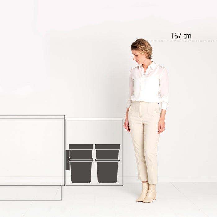 Brabantia Sort & Go Inbouwemmer 2 x 16 L