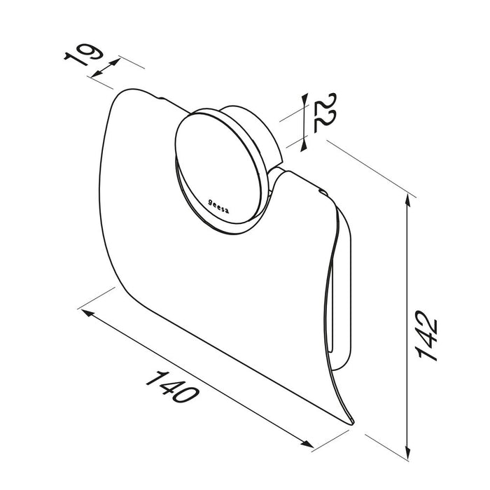 Geesa Opal Toiletrolhouder met Klep - Zwart