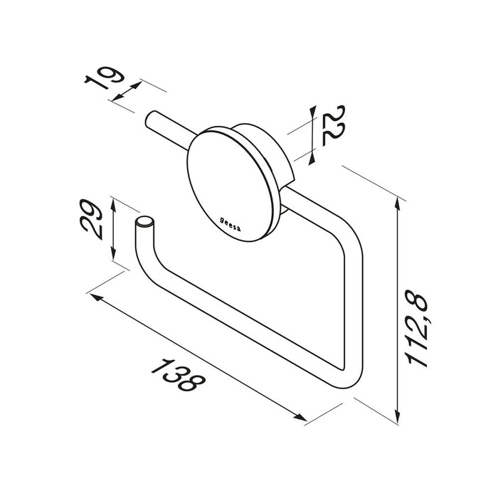 Geesa Opal Toiletrolhouder zonder Klep - Zwart