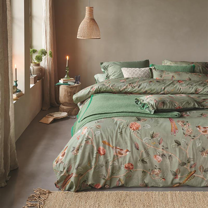 Pip Studio Good Nightingale Dekbedovertrek 240 x 200/220 cm - Lichtgroen