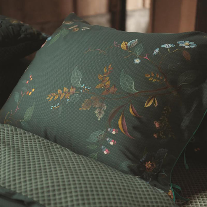 Pip Studio Kawai Flower Dekbedovertrek 240 x 200/220 cm - Donkergroen