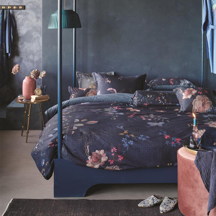 Pip Studio Tokyo Bouquet Dekbedovertrek 240 x 200/220 cm - Donkerblauw