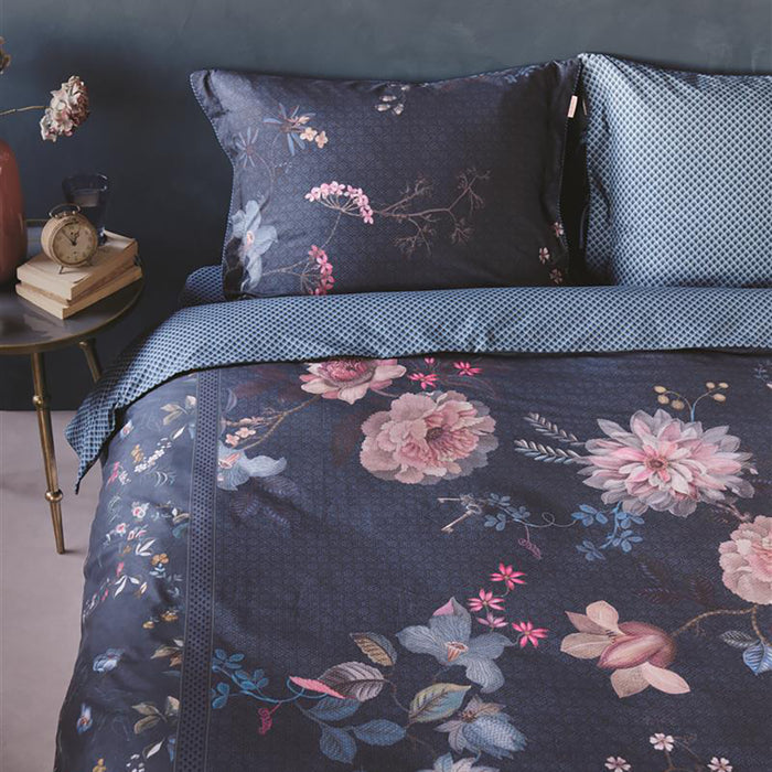 Pip Studio Tokyo Bouquet Dekbedovertrek 240 x 200/220 cm - Donkerblauw