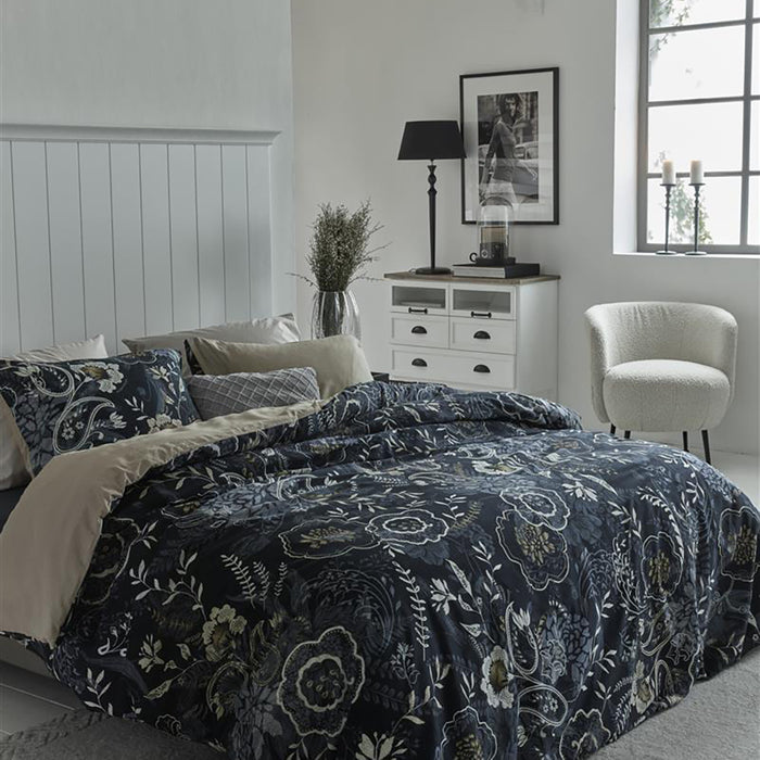 Rivièra Maison Floral Paisley Dekbedovertrek 240 x 200/220 cm - Donkerblauw