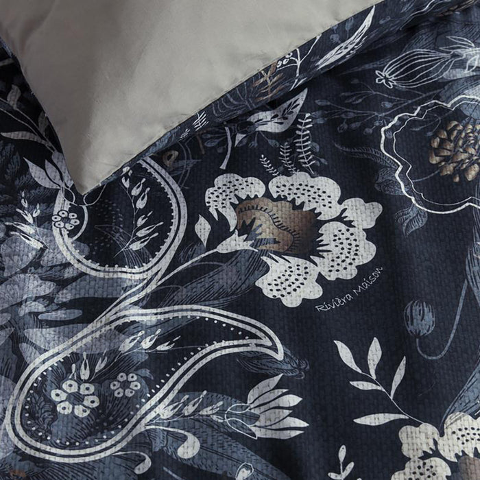 Rivièra Maison Floral Paisley Dekbedovertrek 240 x 200/220 cm - Donkerblauw