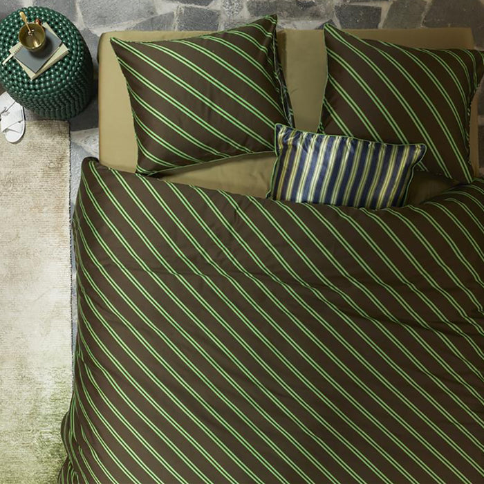 vtwonen Diagonal Dekbedovertrek 140 x 200/220 cm - Groen