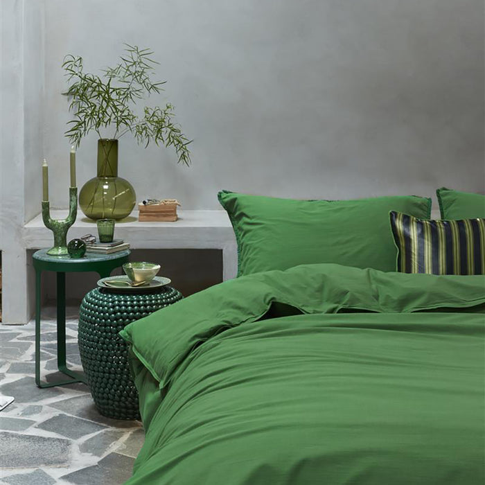 vtwonen Natural Stone Fraying Dekbedovertrek 200 x 200/220 cm - Groen