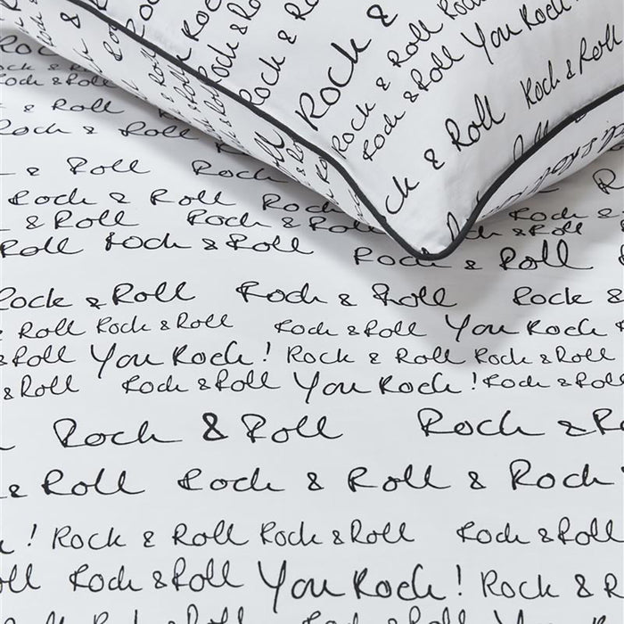 vtwonen Rock&Roll Dekbedovertrek 140 x 200/220 cm - Zwart