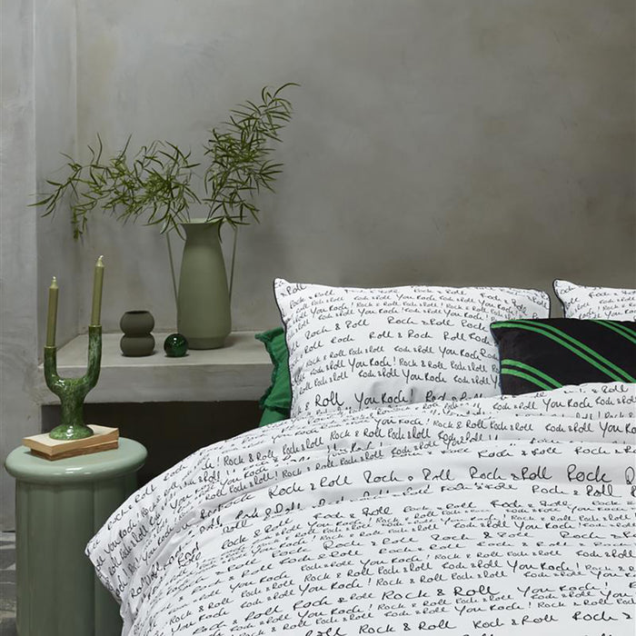 vtwonen Rock&Roll Dekbedovertrek 200 x 200/220 cm - Zwart