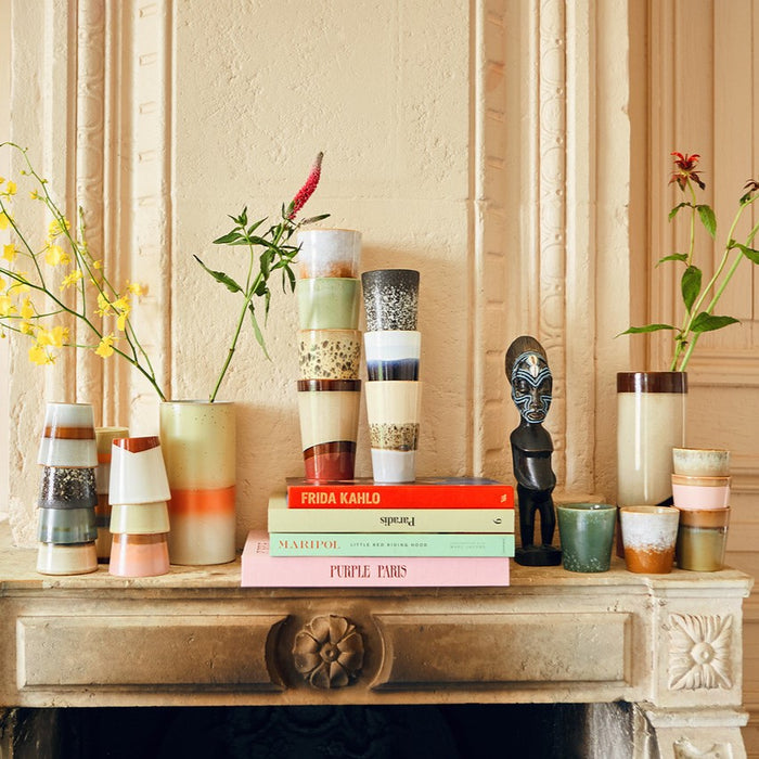 HKliving 70's Mokken 0,2 L - Set van 6 - Cera