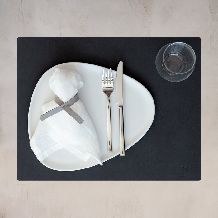 LIND DNA Nupo Square Placemats 4 st. + Onderzetters 4 st. - Black