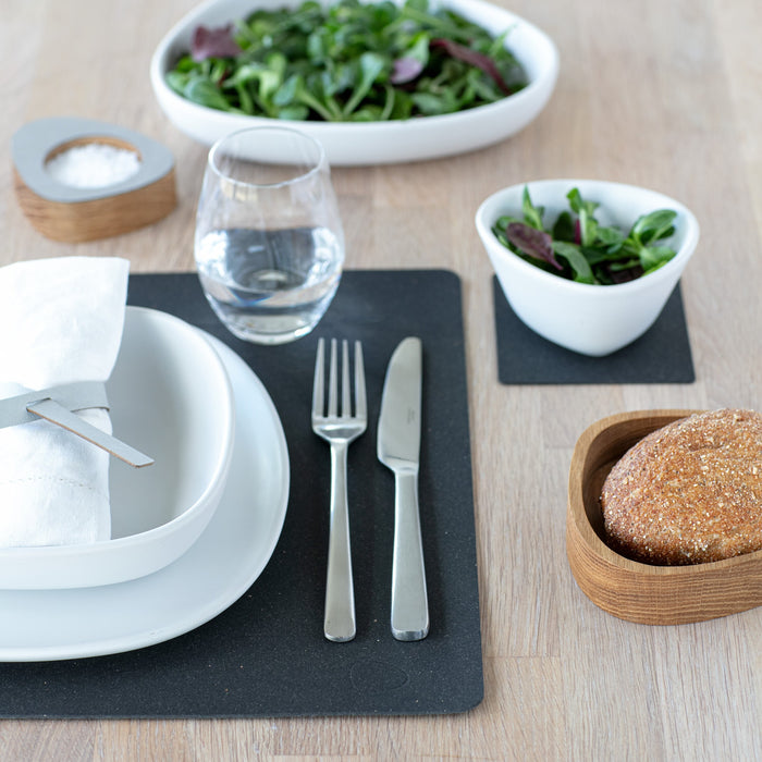 LIND DNA Core Square Placemats 4 st. + Onderzetters 4 st.- Flecked Anthracite