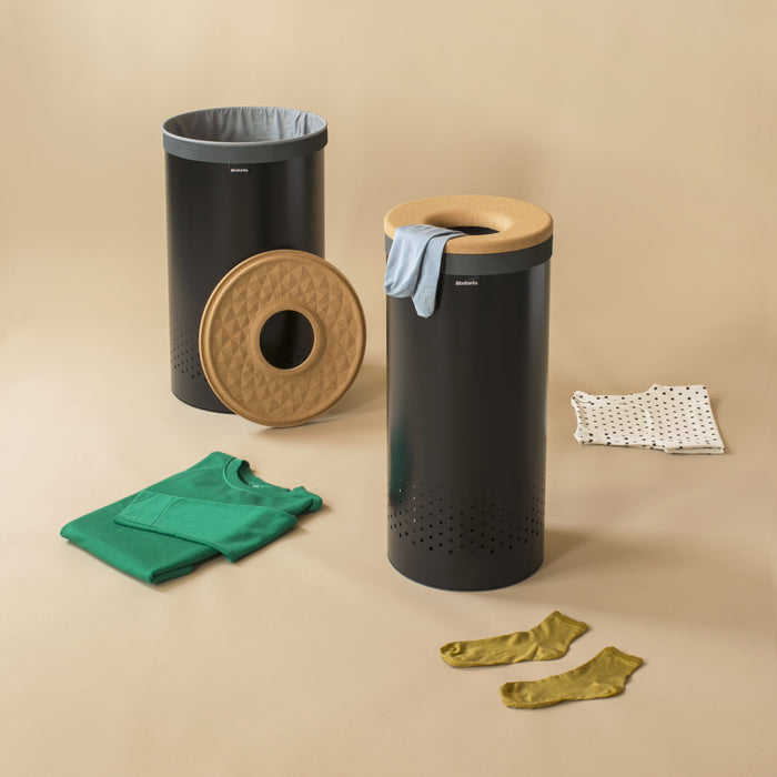 Brabantia Wasbox 35 L - Zwart / Kurk