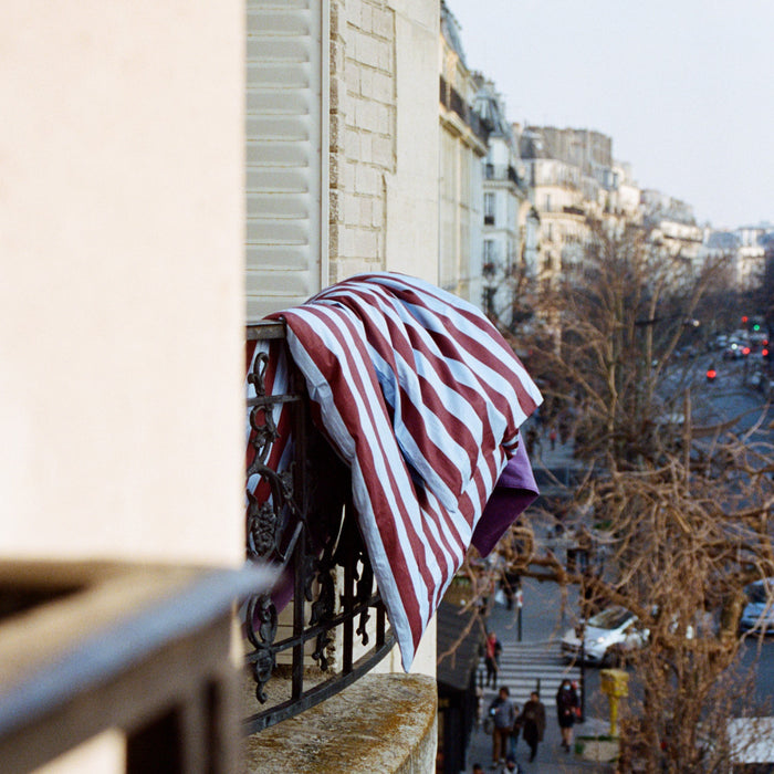 HAY Été Dekbedovertrek 240 x 220 - Bordeaux / Sky Blue