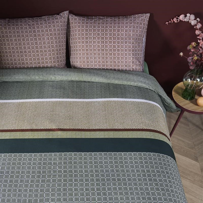 Beddinghouse Birger Dekbedovertrek 200 x 200/220 cm - Olijfgroen