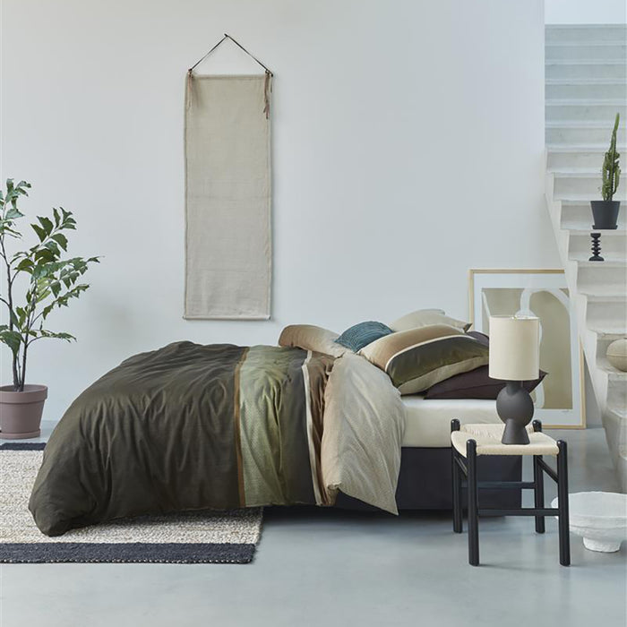 Beddinghouse Kian Dekbedovertrek 140 x 200/220 cm - Olijfgroen