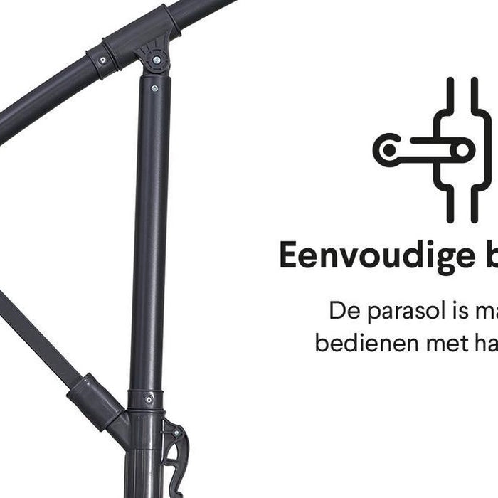 Homra Alpha Deluxe zweefparasol - Ø300 cm - incl. vulbare tegels