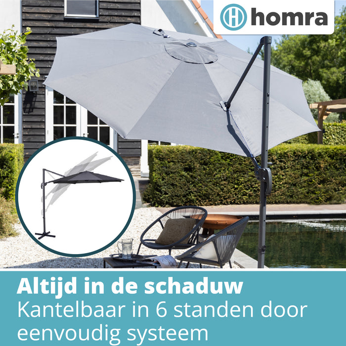 Zweefparasol met voetpedaal Ø300 cm Homra - Inclusief 4 Vulbare
