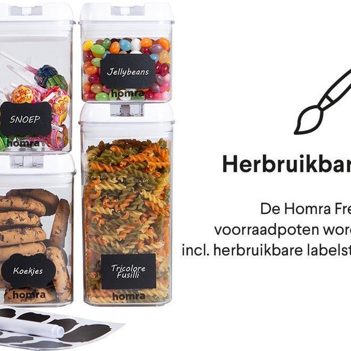 Homra Freshbox Wit - set van 7 voorraadpotten
