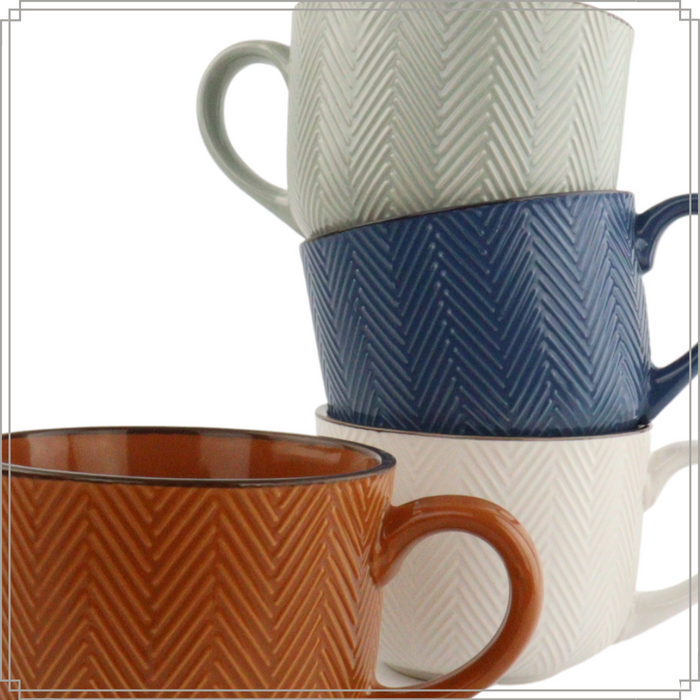 OTIX Koffiekopjes Koffiemok Koffietassen Soepkom met Oor Set van 4...