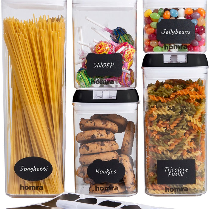 Homra Freshbox Zwart - set van 14 voorraadpotten