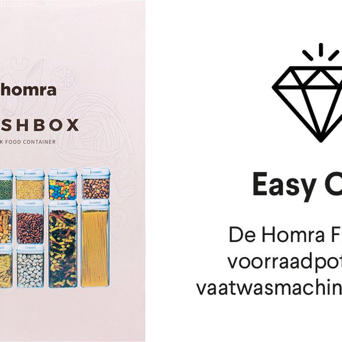 Homra Freshbox Zwart - set van 14 voorraadpotten