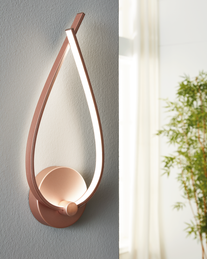 EGLO Palozza Wandlamp - LED - 42,5 cm - Rozegoud|Wit