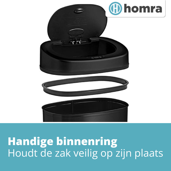 Homra FONIX prullenbak met sensor - 50L - Zwart