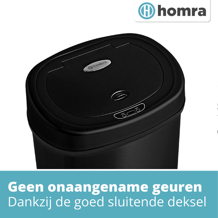 Homra FONIX prullenbak met sensor - 50L - Zwart