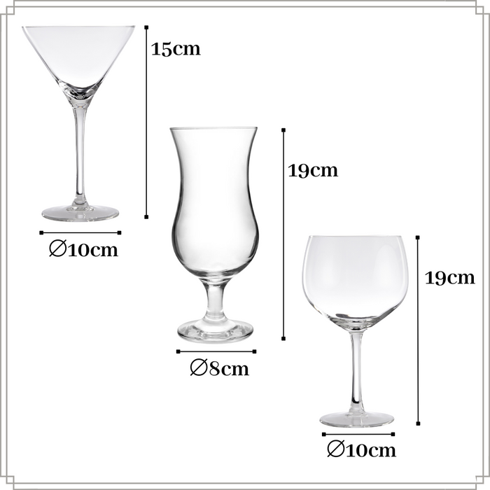 OTIX Cocktail Glazen Gin Martini Pina Colada Set van 12 TINI