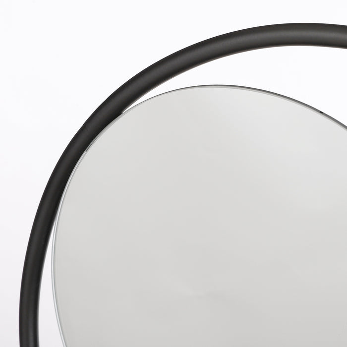 Mica Decorations Phoenix Wandspiegel - B11 x Ø58 cm - Metaal - Zwart