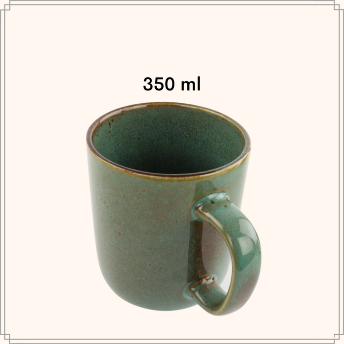 OTIX Koffiekopjes met Oor Set van 6 Bruin Aardewerk 350 ml