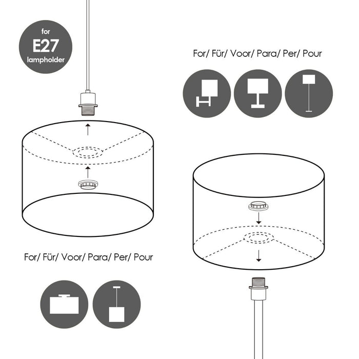 Home Sweet Home Lampenkap Bling Wit - B:25xD:25xH:19cm