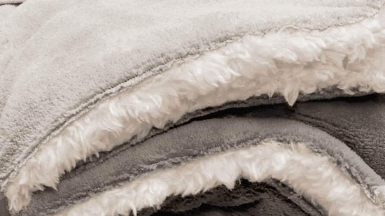 Unique Living | Lars coral fleece|suede plaid 150x200cm chateau grey