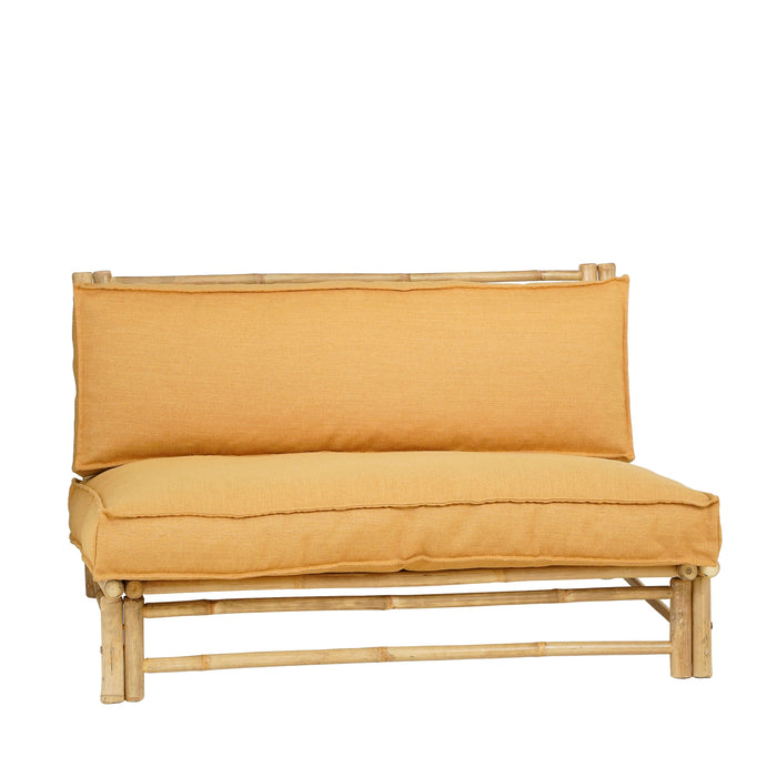 Mica Decorations Tropical Loungebank - L120 cm - Bamboe - Lichtbruin