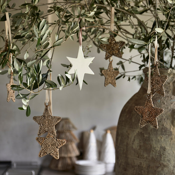 Riviera Maison Ornament Rustic Rattan Stars Naturel