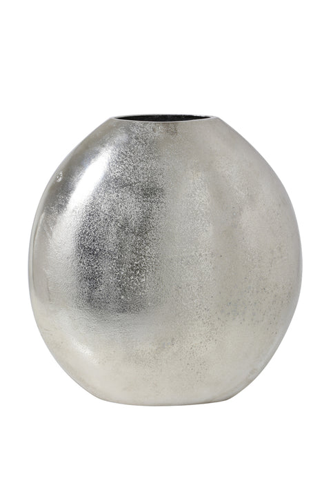 Light&living Vaas deco 42x7x42 cm POSITANO ovaal plat ruw nikkel