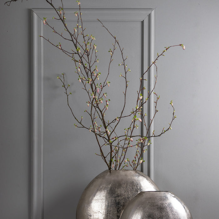 Light&living Vaas deco 42x7x42 cm POSITANO ovaal plat ruw nikkel