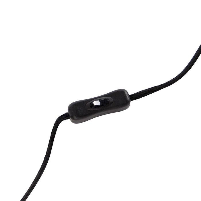 QAZQA Moderne tafellamp zwart met velours zwarte kap - Rich