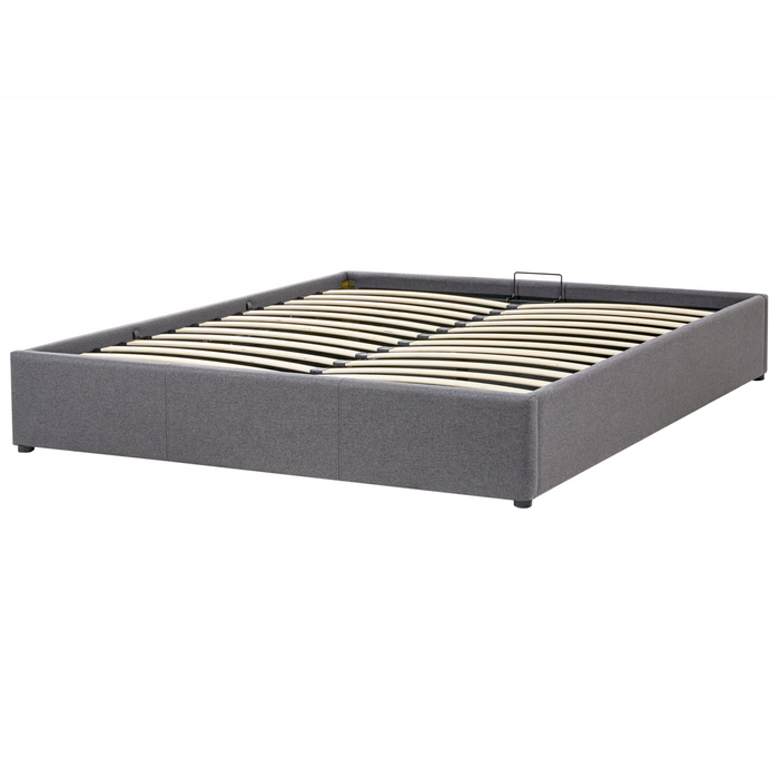 Beliani-DINAN -Tweepersoonsbed-Donkergrijs-160 x 200 cm-Polyester