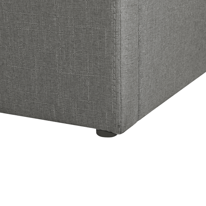 Beliani - DINAN - Tweepersoonsbed - Grijs - 180 x 200 cm - Polyester