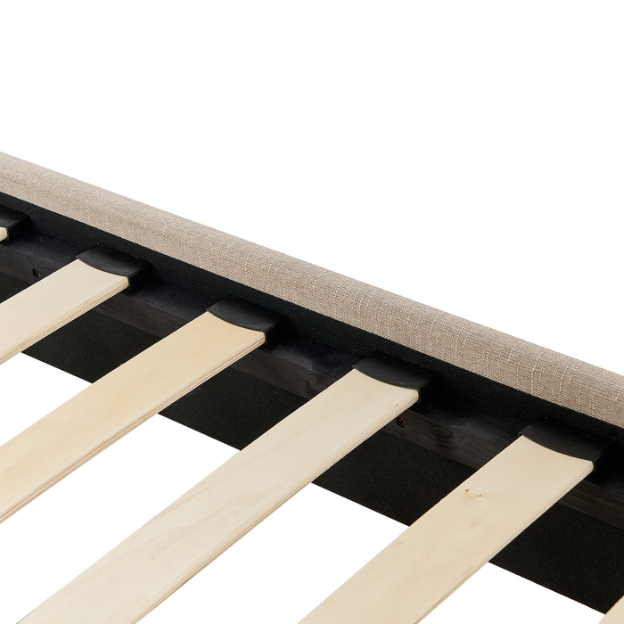 Beliani - ROANNE - Tweepersoonsbed - Beige - 140 x 200 cm - Polyester