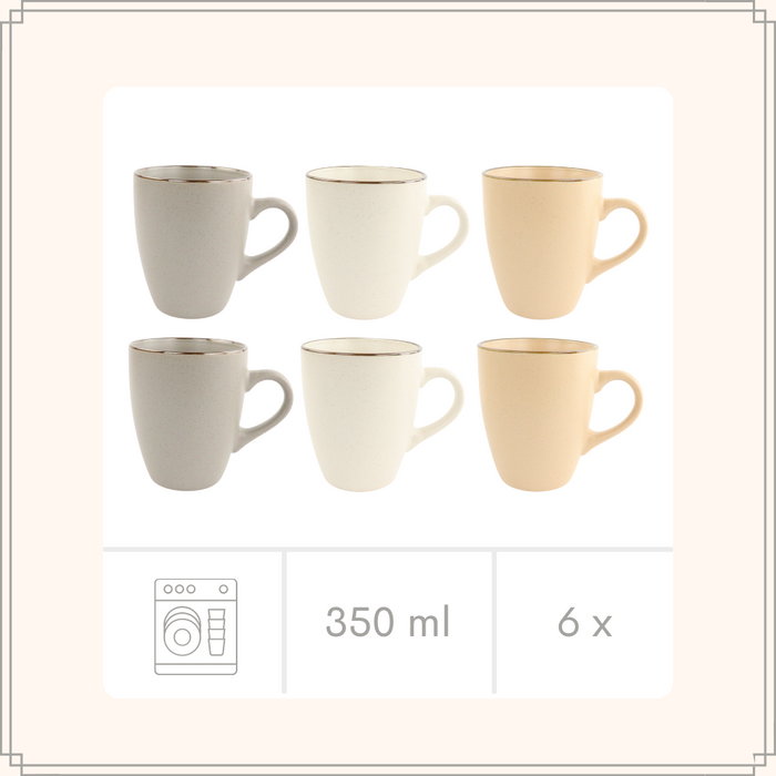 OTIX Theemokken Koffiekopjes met Oor Koffietassen Set van 6 Aardewe...