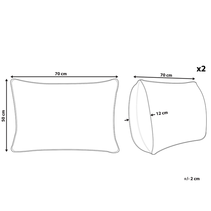 Beliani-ALMYROS -Tuinkussen set van 2-Zandbeige-50 x 70 cm-Polyester