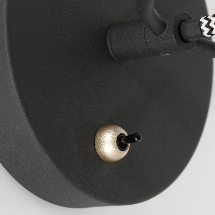 Mexlite - wandlamp - Nove - zwart - metaal - opbouwspot - E14 - 3326ZW