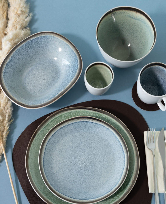 Cosy & Trendy Serviesset Fez - Groen - 12-delig | 4 personen - 4 dinerborden, 4 ontbijtborden en 4 diepe borden