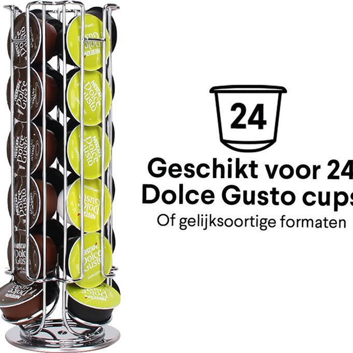 Zindoo capsulehouder - 24 cups - Zilver