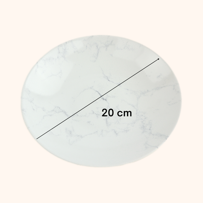 OTIX Diepe Borden Marmer 6 stuks Pastaborden Soepborden 20 cm Aarde...